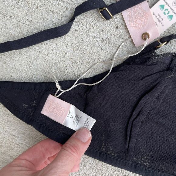 HAH by Free People Hook Up Demi Bra Size Medium‎ Black Underwire Floral Lace NEW - Picture 7 of 8